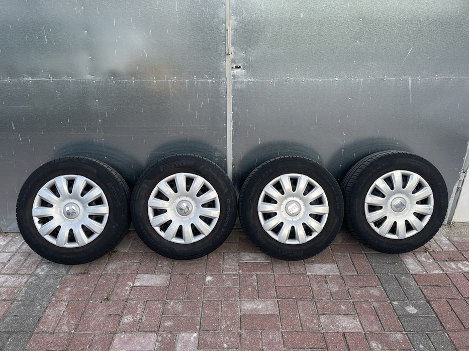 Koła felgi stalowe Seat VW 5x112 Opony Pirelli 195/65 R15 + kołpaki