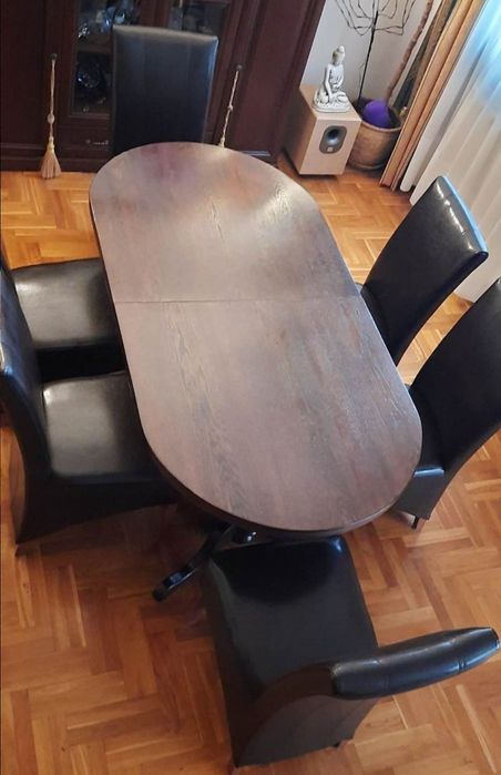 Stół drewniany wraz z 6 szt krzeseł