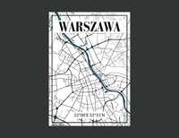Plakat mapa - Warszawa 70x100cm