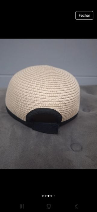 Boné de palha com velcro para mulher novo