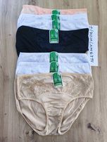 Majtki bambusowe figi damskie NOWE koronkowe rozmiar XL/XXL x 7 sztuk