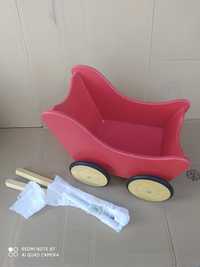 Drewniany wózek dla lalek na zabawki klocki small foot