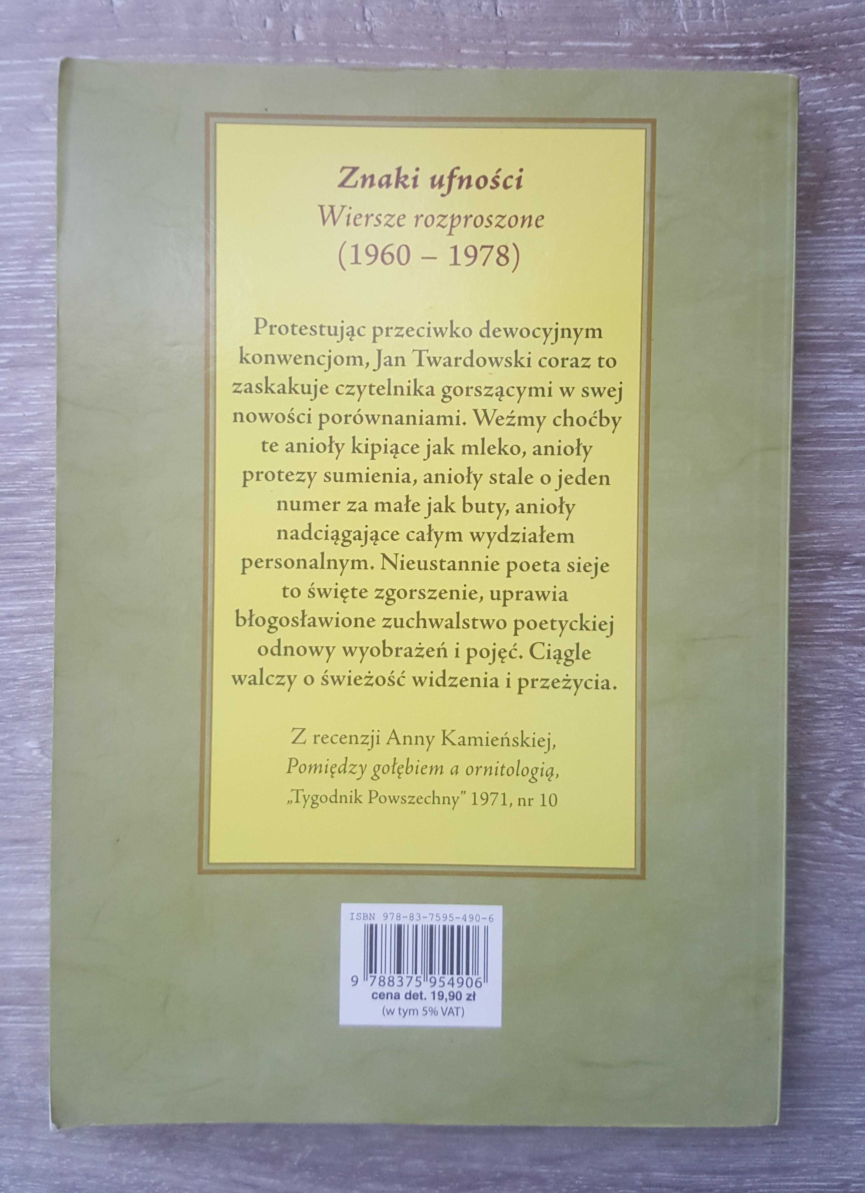 Ks. Jan Twardowski pt. "Utwory zebrane" Znaki ufności wiersze