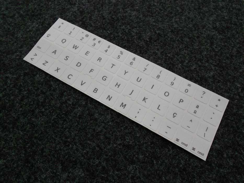 Película Teclado Autocolante Branco Apple MacBook PT Keyboard Stickers