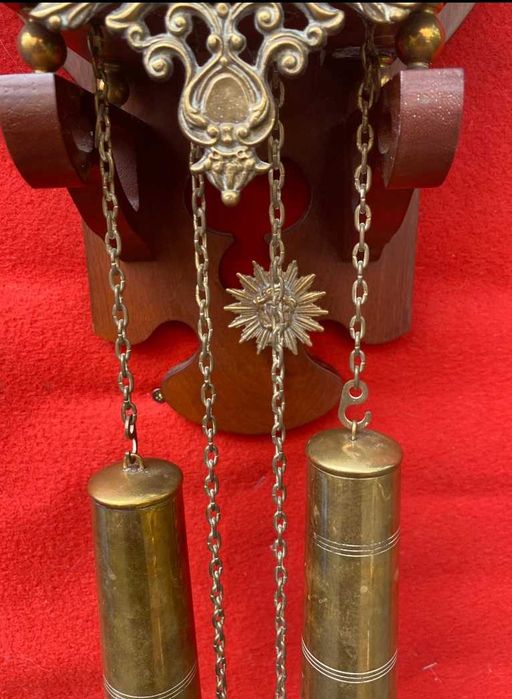 Relógio de pêndulo de madeira de parede F.H.S. 1970a1980 Hermle