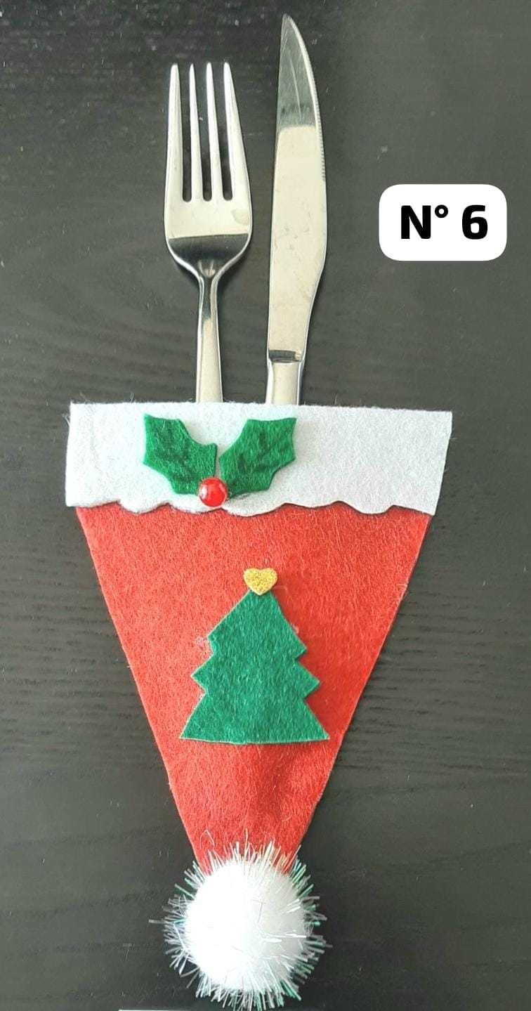 Porta-talheres para mesa de Natal