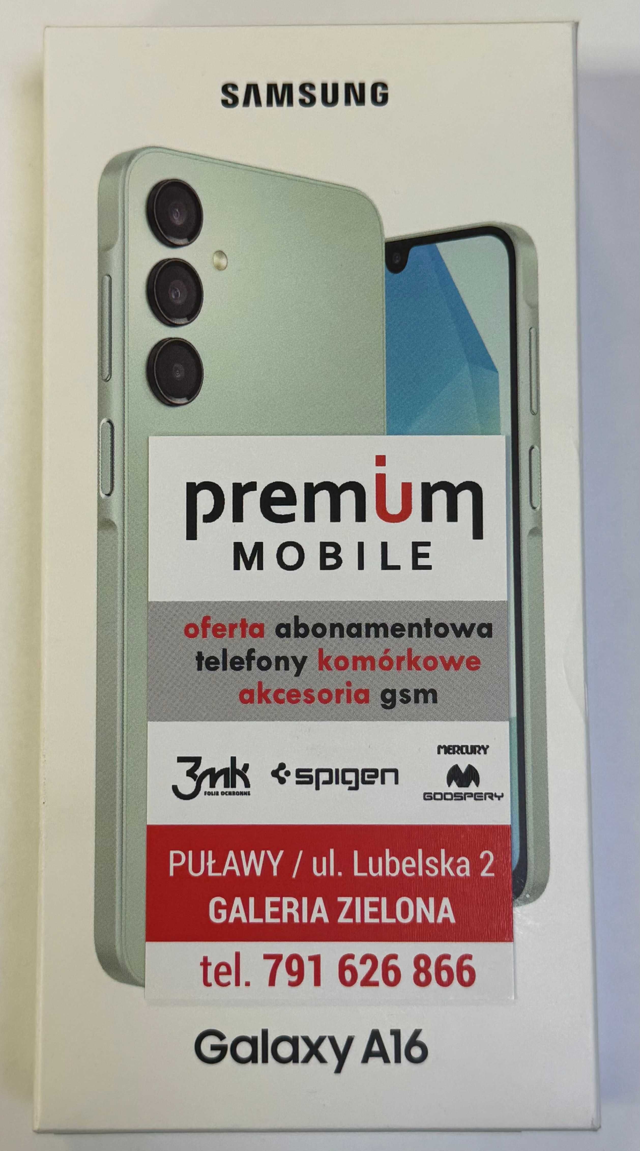 Samsung A16 , 128GB, Kolor:Zielony, NOWY, PREMIUM MOBILE Puławy