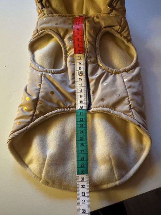 Złota Kurteczka Płaszcz dla Psa z Kapturem rozmiar S