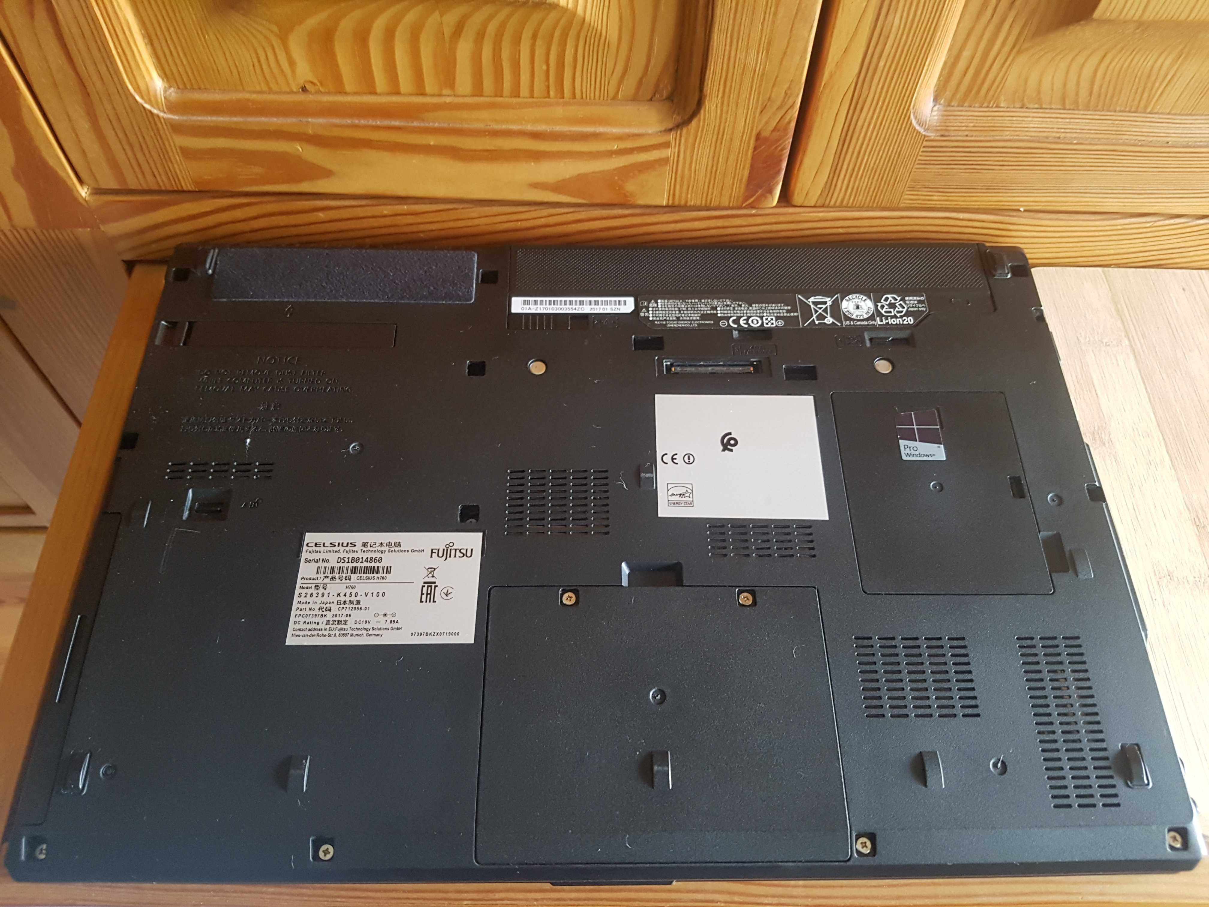 Fujitsu Celsius H760 Intel i7 nVidia Quadro 4GB M2000M