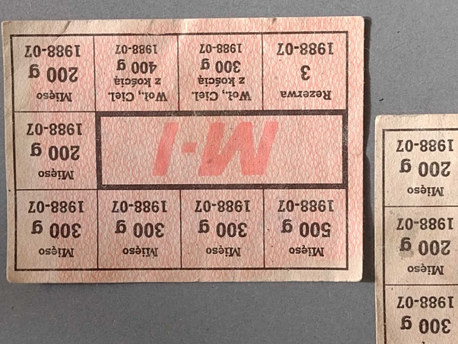 PRL- Kartki Żywnościowe Oryginały z Epoki kolekcja