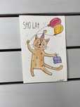 Kartka okolicznościowa kot kitty balony prezent urodzinowa urodziny
