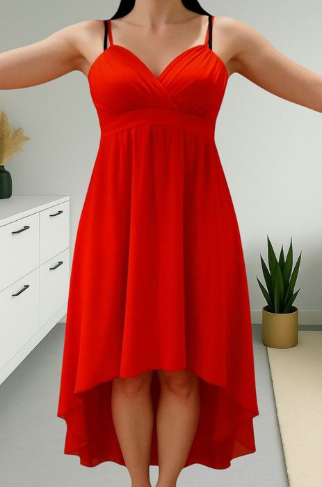 Nowa przepiękna czerwona długa sukienka premium rozmiar XL 42