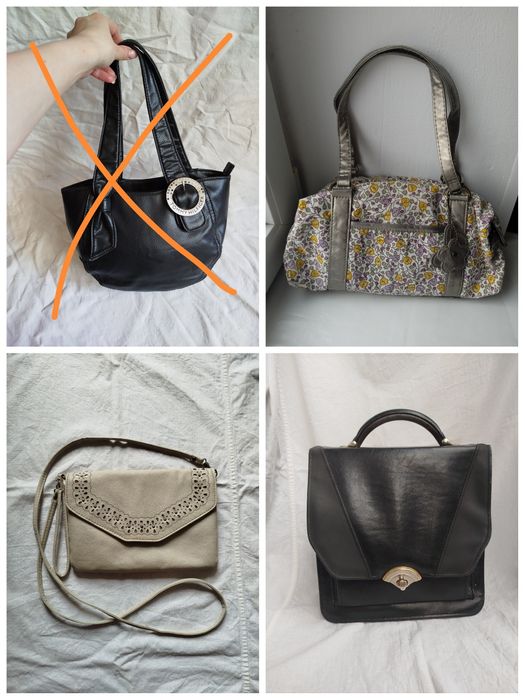 Сумка жіноча чорна на плече через плече клач бежевий квіткова текстиль