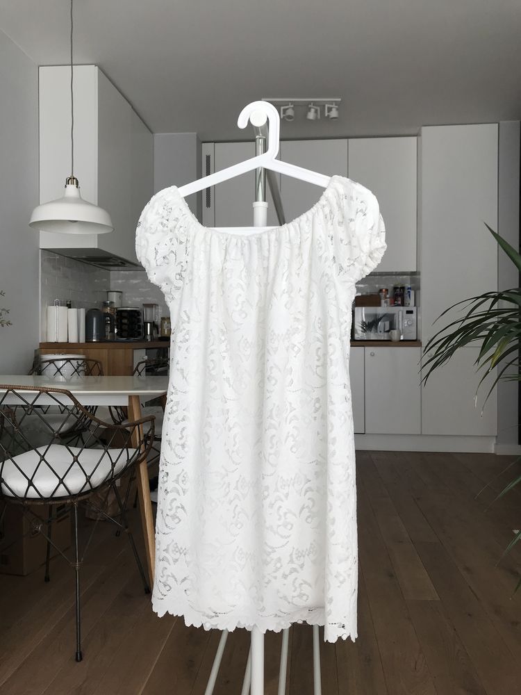 New Look biała koronkowa sukienka 36/S