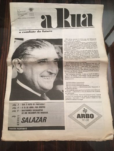 Jornal A Rua Especial Salazar 28 Abril 1977
