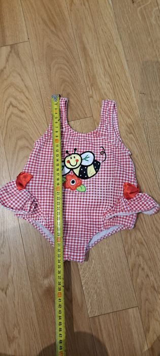 Strój kąpielowy jednoczęściowy, baby buns, 74-86, krata, pszczółka