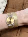 Swatch zegarek brokat złoty