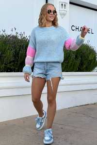 Sweterek damski multikolor błękit nowość