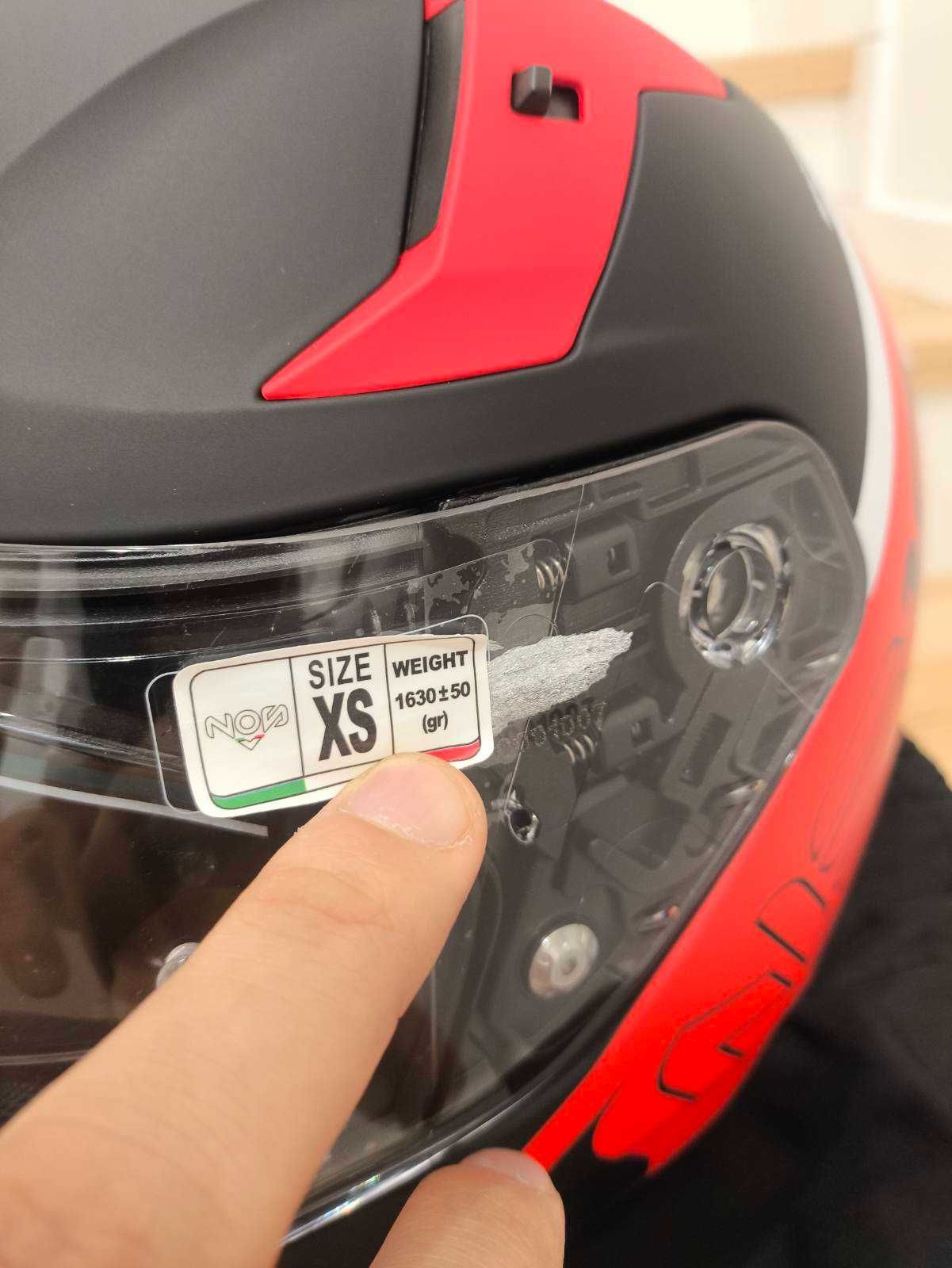 Kask motocyklowy integralny NOS NS10 Fury red rozmiar XS NOWY
