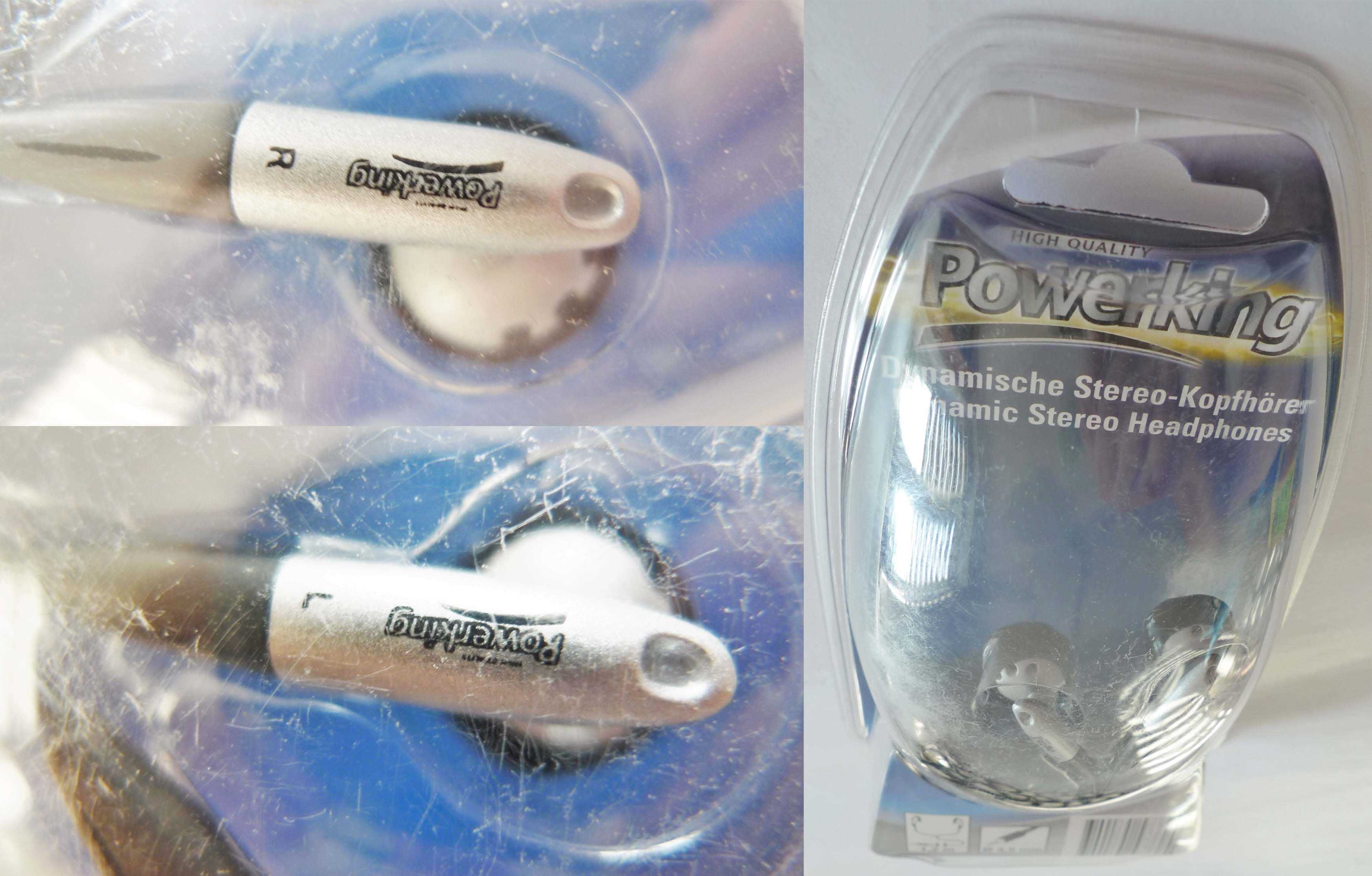 Słuchawki stereo douszne Power King złącze Jack 3,5mm NOWE!