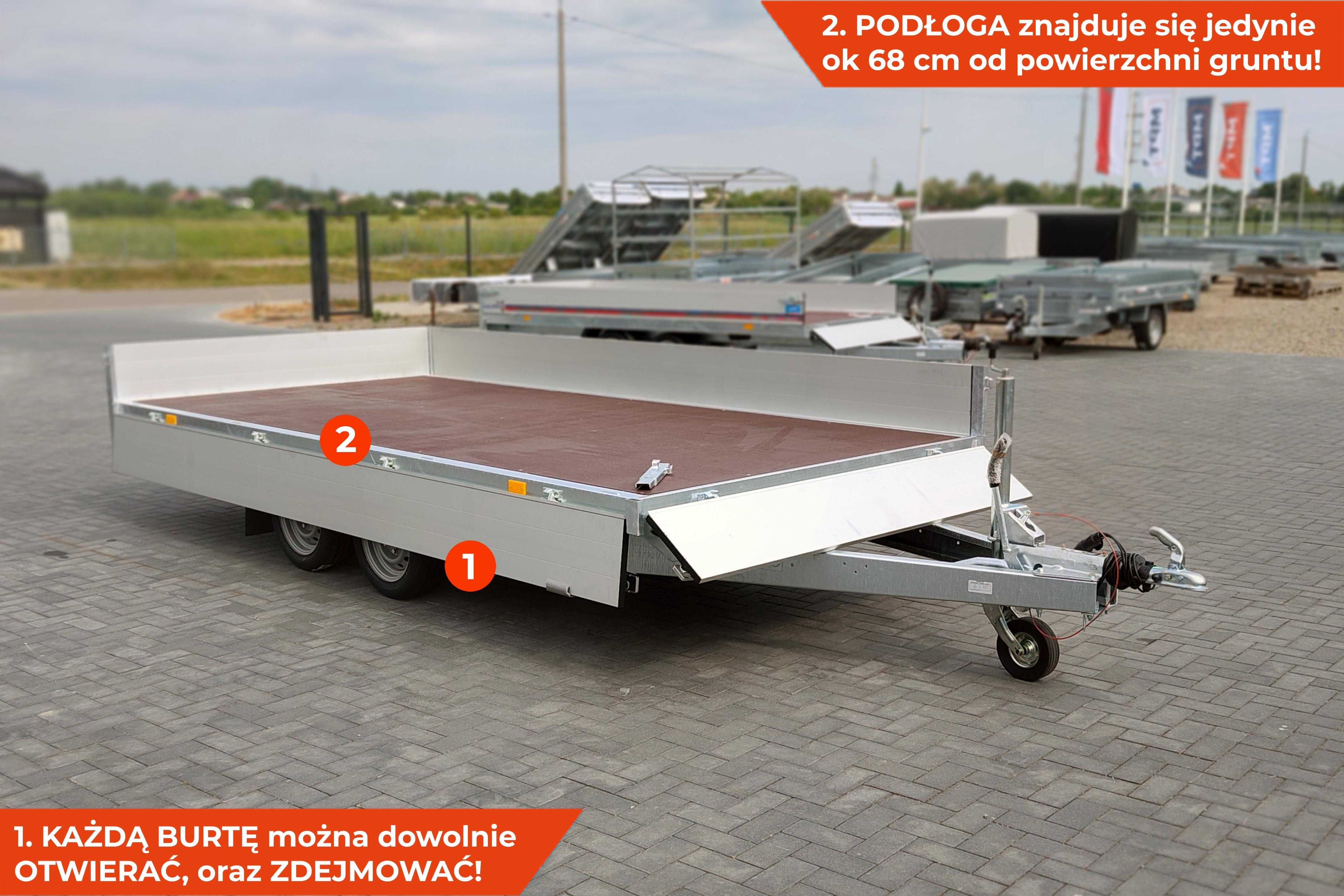 Laweta samochodowa GAUPEN 405 2 HL 405x198x30 aluminiowe burty SPAWANA
