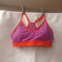 Nike stanik biustonosz sportowy treningowy fioletowy koral XS S 34 36