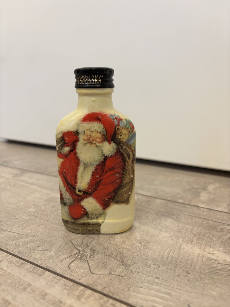 Butelka piersiówka 100 ml decoupage Mikołaj święta