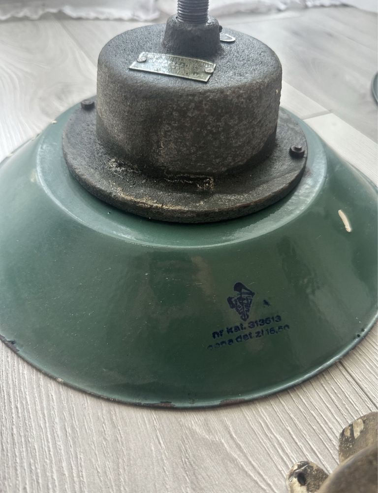 Zestaw starych lamp Emaliowanych z prlu