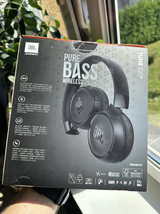 Słuchawki nauszne JBL TUNE 520BT Bluetooth Czarne bezprzewodowe