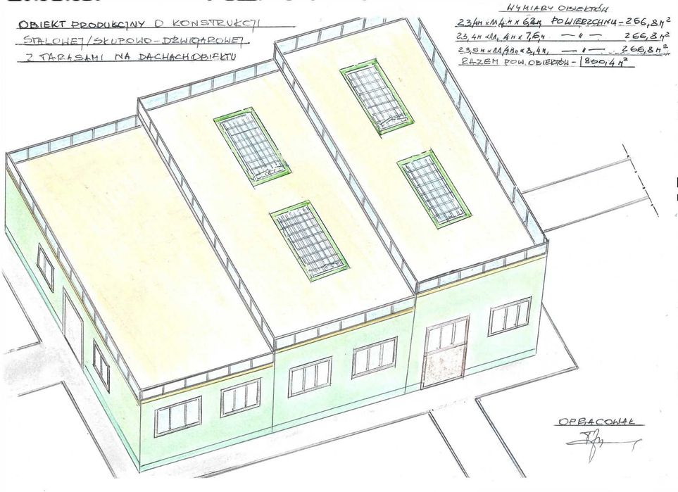 Konstrukcja stalowa 24 x 36 x 8,4 Słupowo dźwigarowa