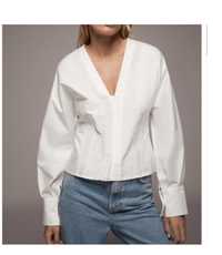 Біла блуза рубашка котон zara розмір s 26 блузка  корсет кофта