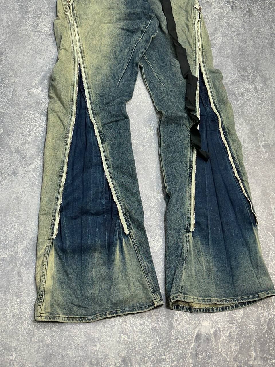 Rick Owens BANANA boot cut faded opium archive джинси сині джинсы клеш