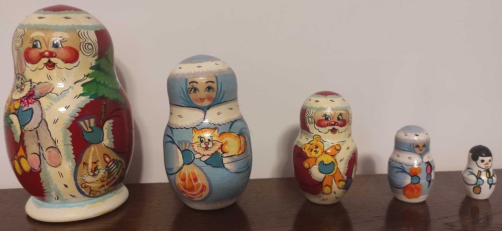 Matrioszki matrioszka Dziadek Mróz Mikołaj Śnieżynka Bałwan ZSRR nr1