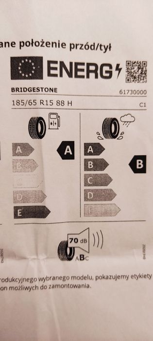 4 opony Bridgestone Turaza T005 185/65 R15 88H letnie nowe