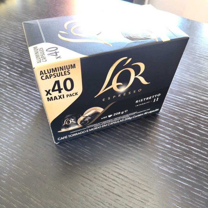 L'Or Cápsulas de café Ristretto (cx 40 cápsulas - 4 cx)