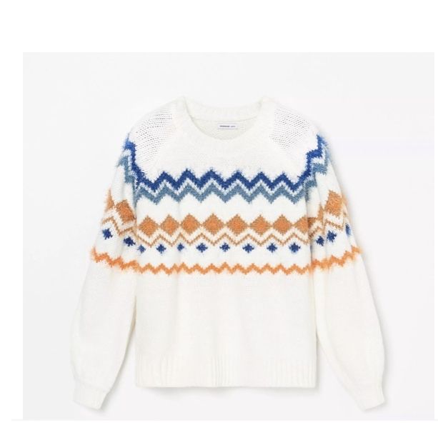 Reserved - Sweter z alpejskim wzorem 74 Kremowy
