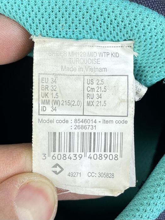 Quechua waterproof ботинки 34 размер детские трекинговые синие