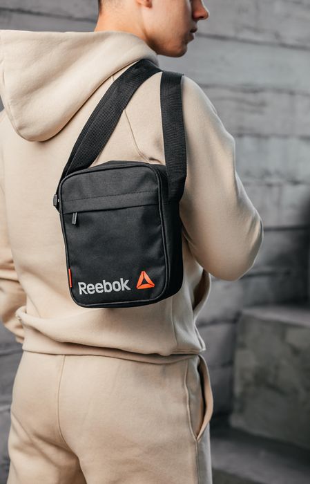 Мужская сумка через плечо Reebok, черная текстильная барсетка рибок