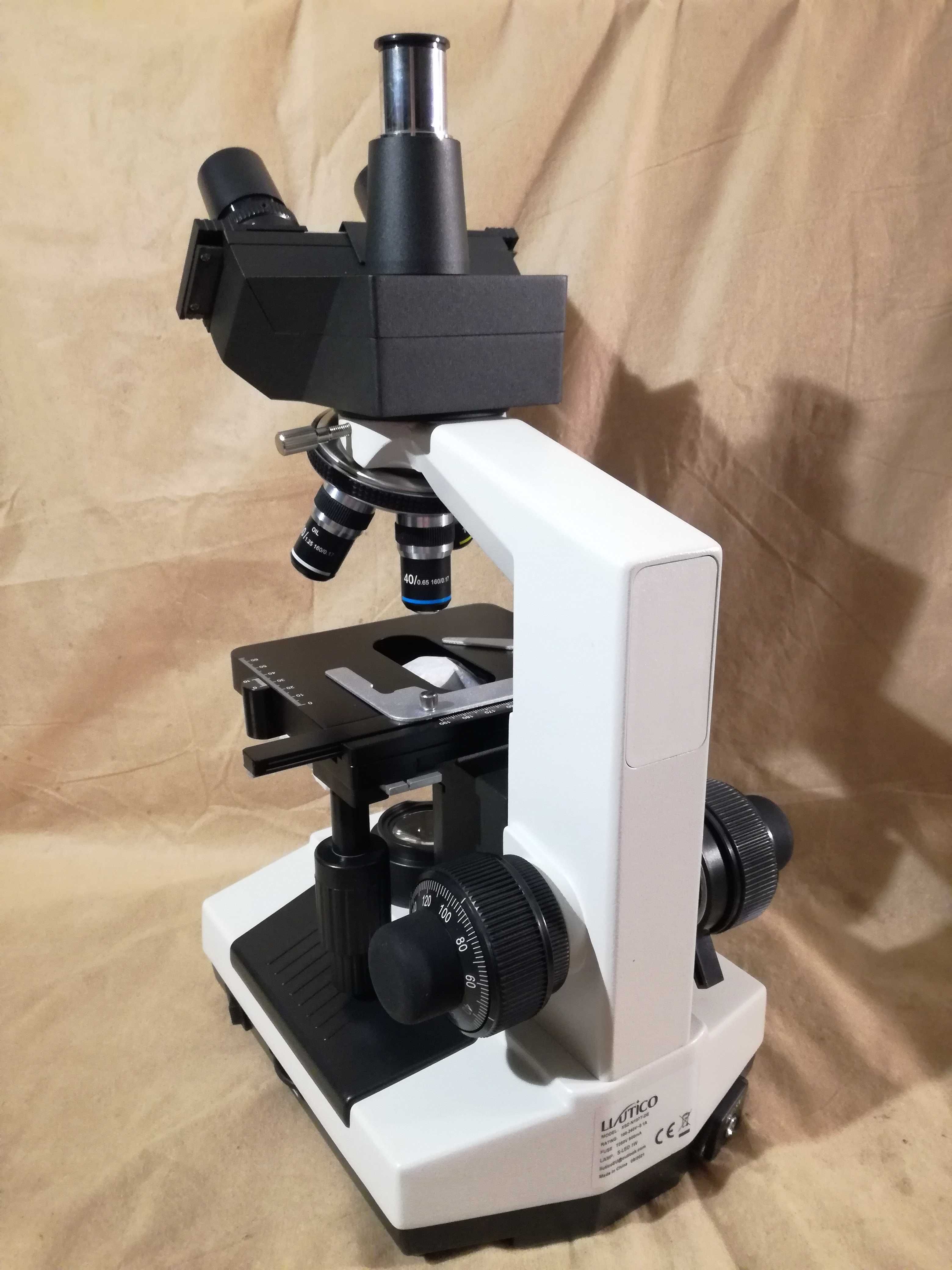=- NOWY -= mikroskop biologiczny 1000x Trinokular LED foto pzo biolar