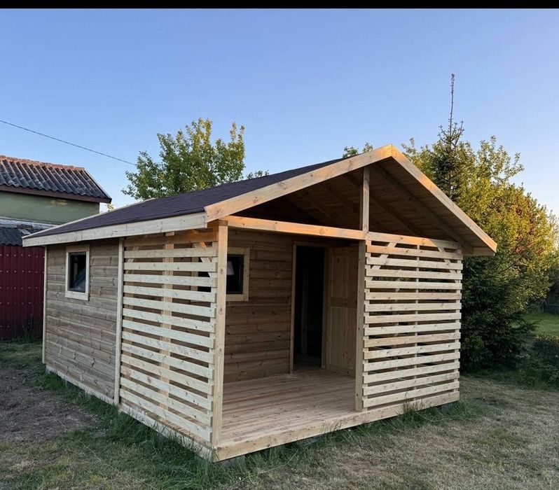 Domek letniskowy, narzędziowy drewniany 7×3 m Montaż w cenie