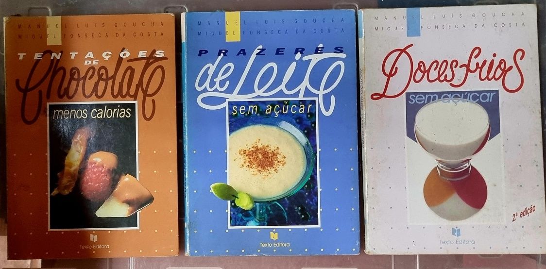 3 livros - Tentações de Chocolate, Prazeres de Leite e Doces Frios