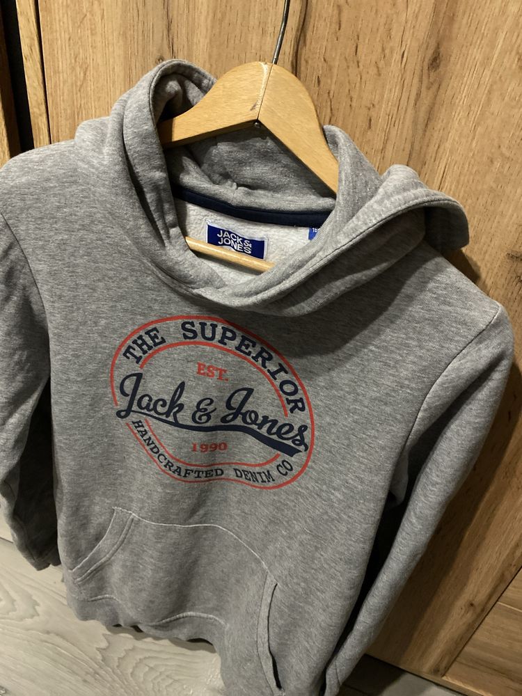 Bluza Jack&Jones S damska szara bawełna/wiskoza kaptur, kieszenie