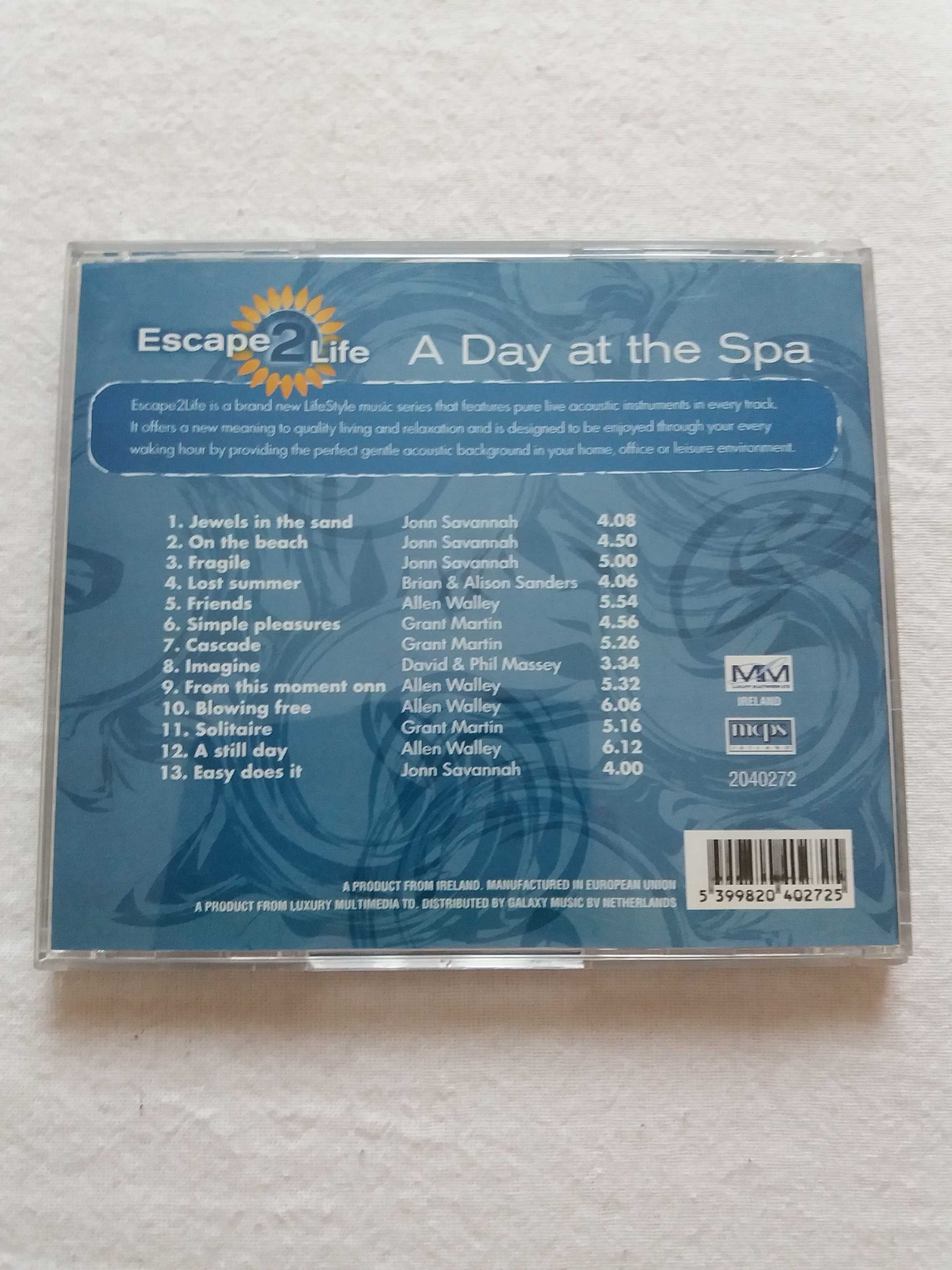 CD Escape 2 Life A Day At The Spa muzyka relaksacyjna pianino bdb