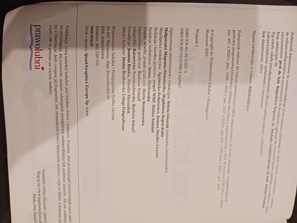 Podręcznik kl3. Liceum/ technikum. JĘZYK POLSKI.