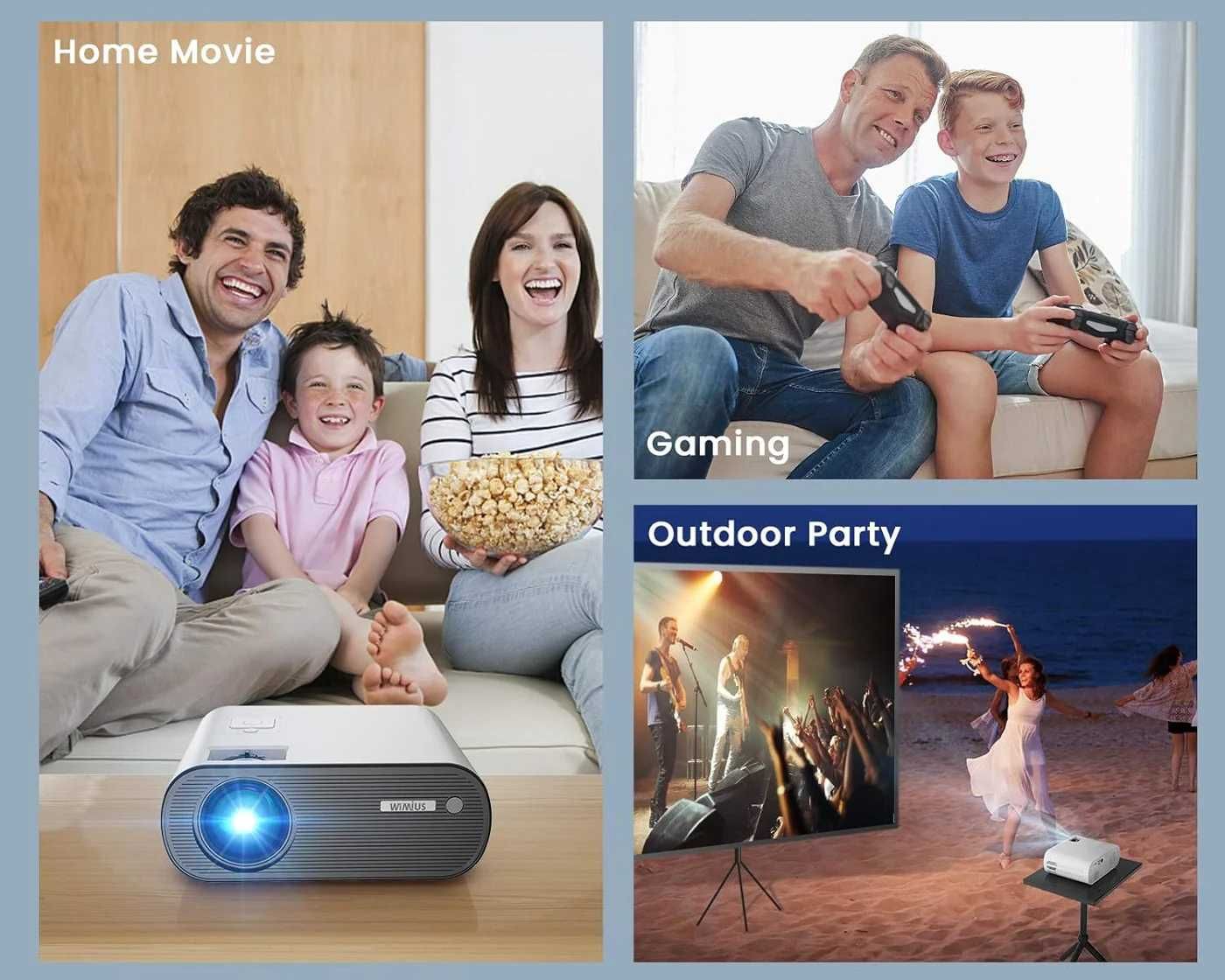 Проектор WiMiUS K5 WiFi Bluetooth Full HD 1080P сумісний зі смартфоном
