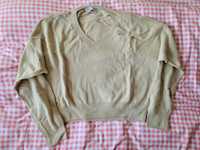 Beżowy kremowy krótki sweter oversize Zara