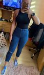 Zara spodnie granatowe rurki 36