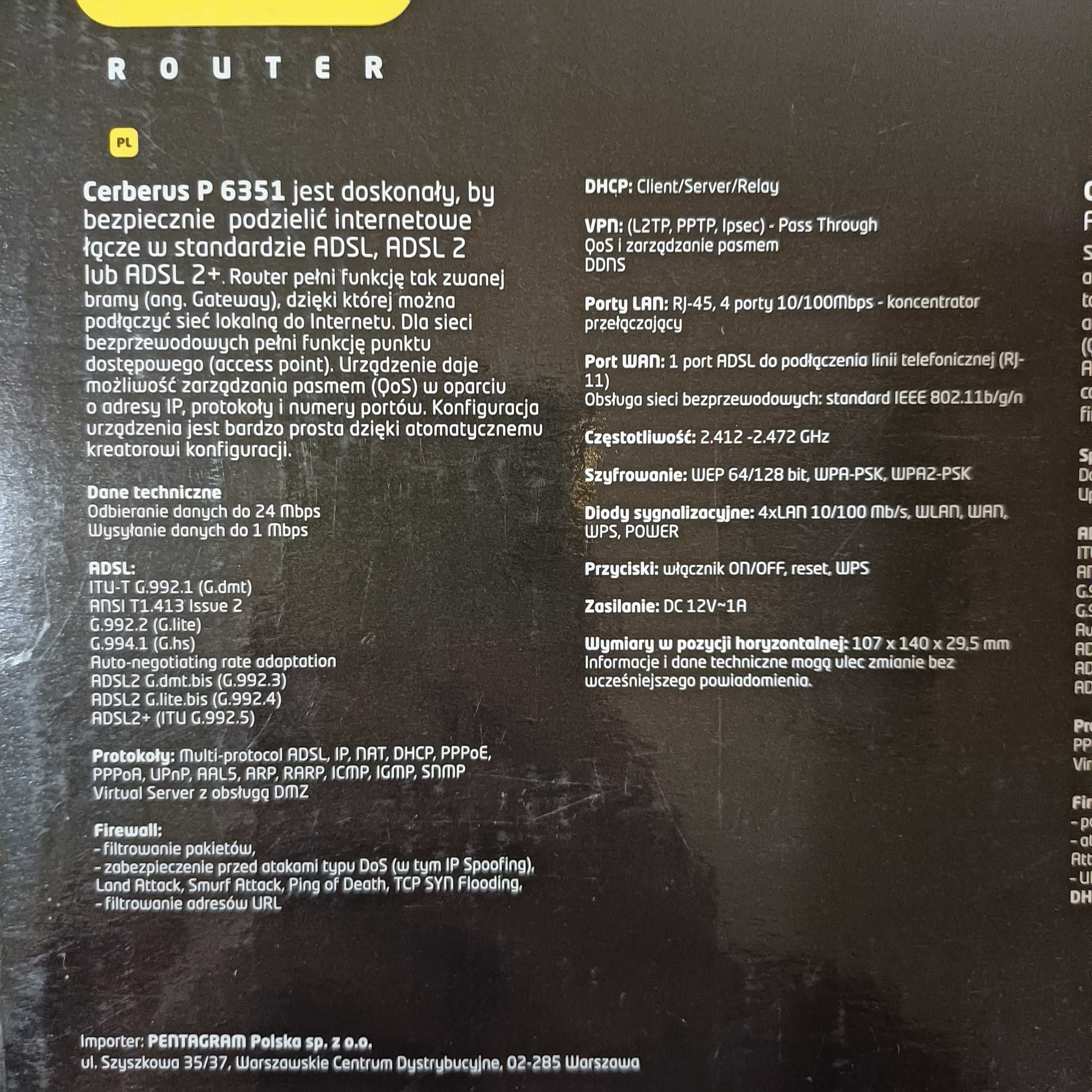 Router Pentagram Cerberus P6351 ADSL2+