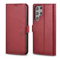 Etui Icarer Haitang Leather Wallet Samsung Galaxy S22 Ultra Czerwony