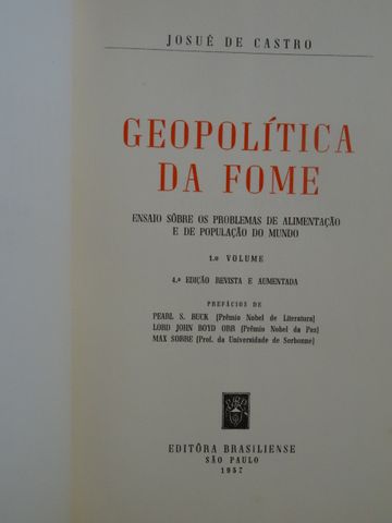 Geopolítica da Fome de Josué de Castro